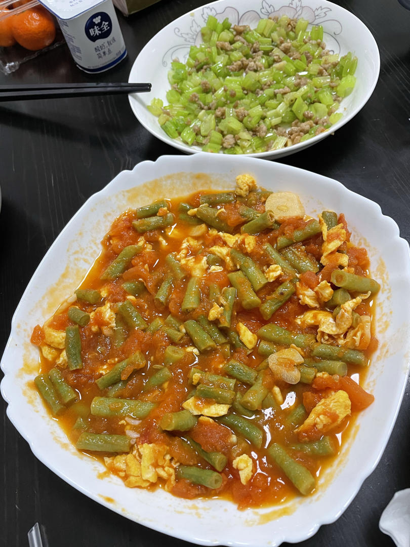 西红柿鸡蛋炒豆角