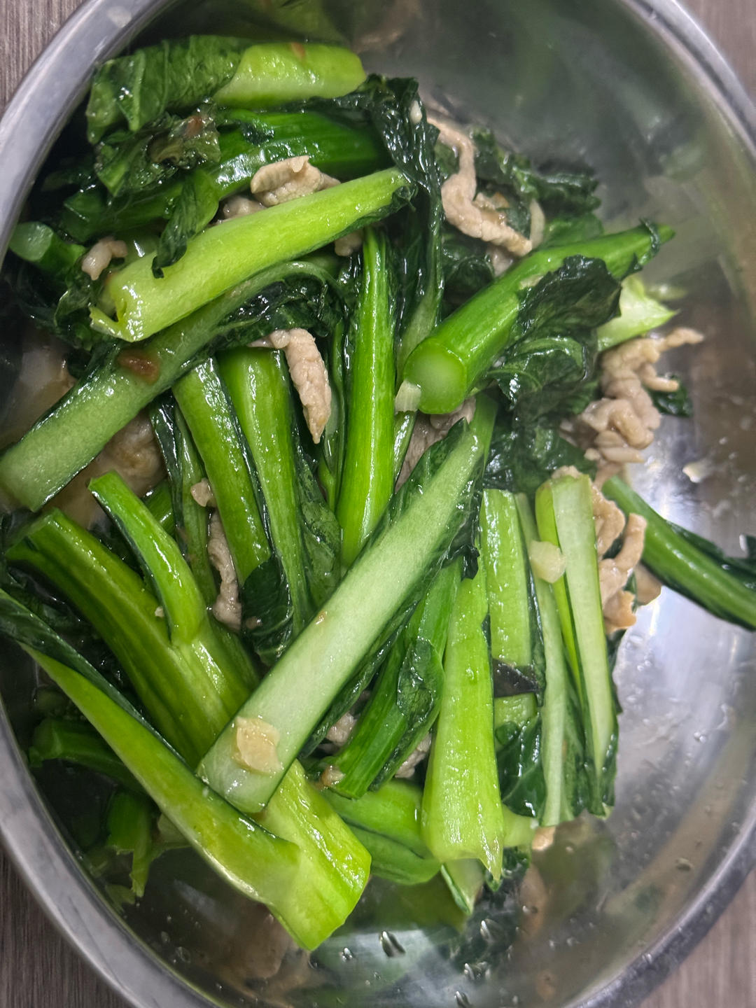 不加一滴水的菜心炒肉