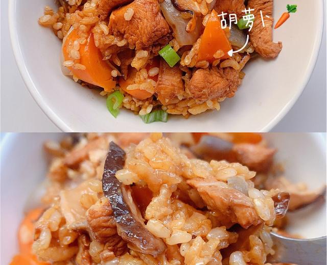鸡胸肉香菇焖糙米饭的做法