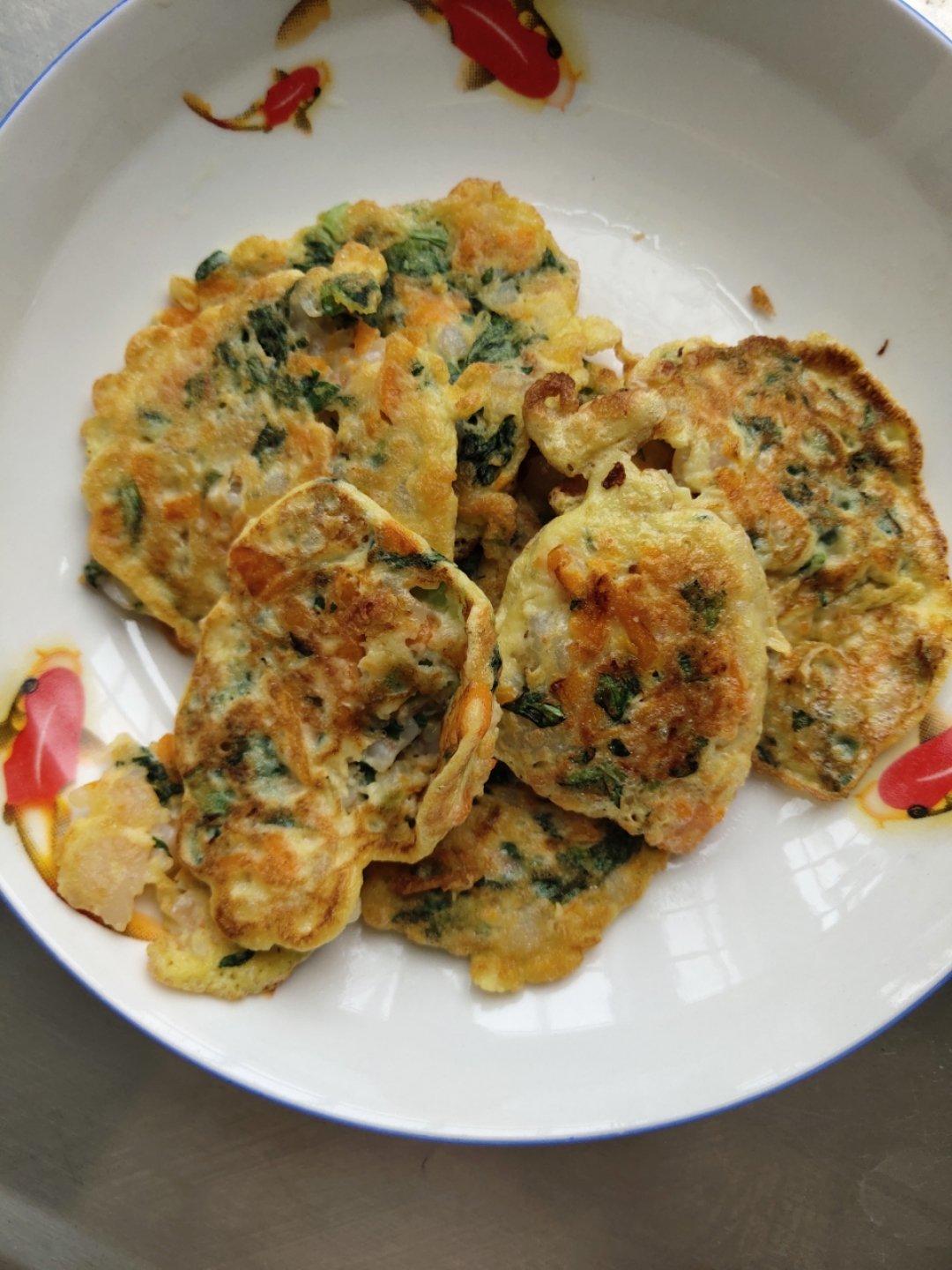 菠菜虾仁饼(可当一岁宝宝辅食)