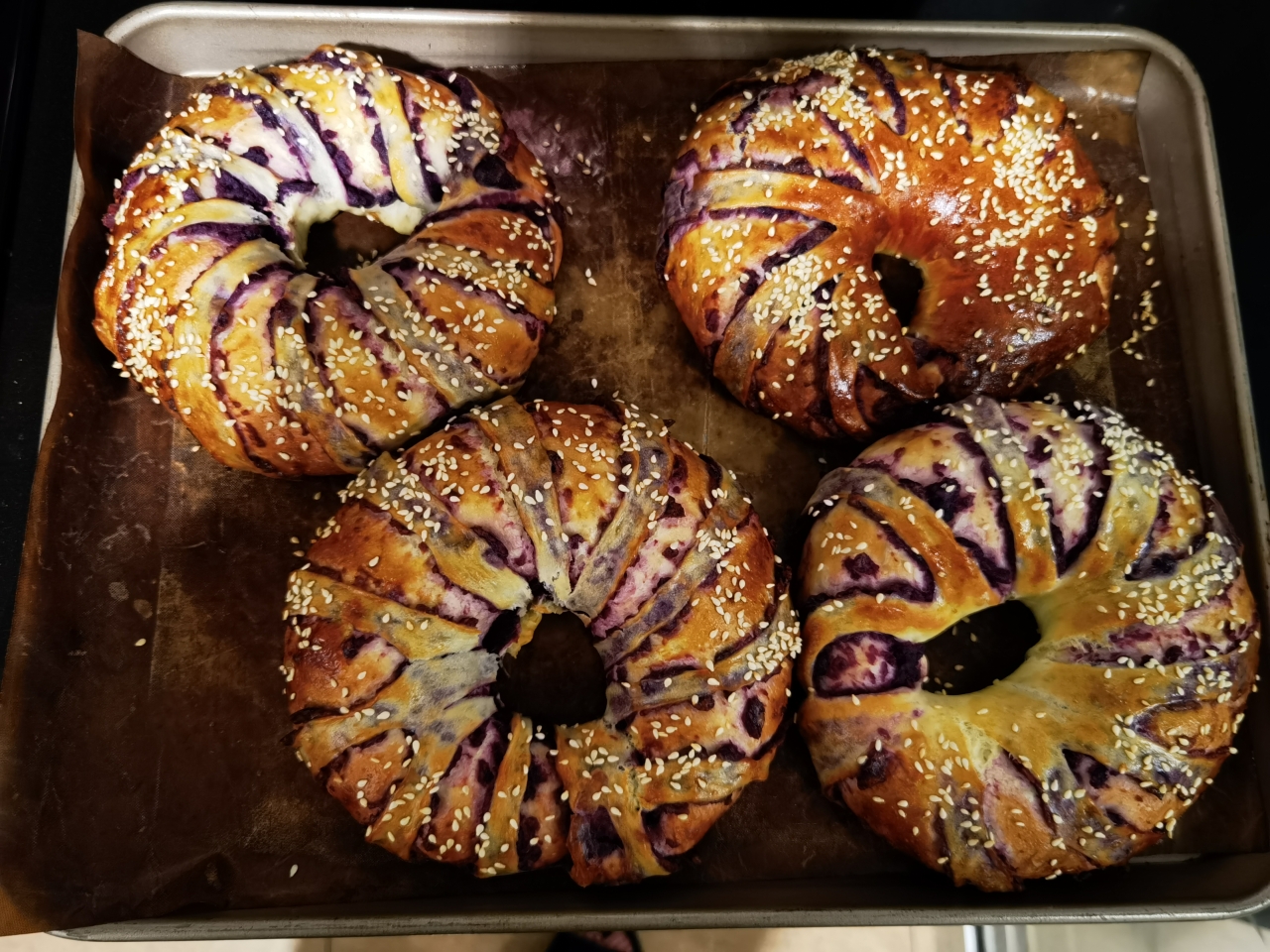 紫薯面包圈