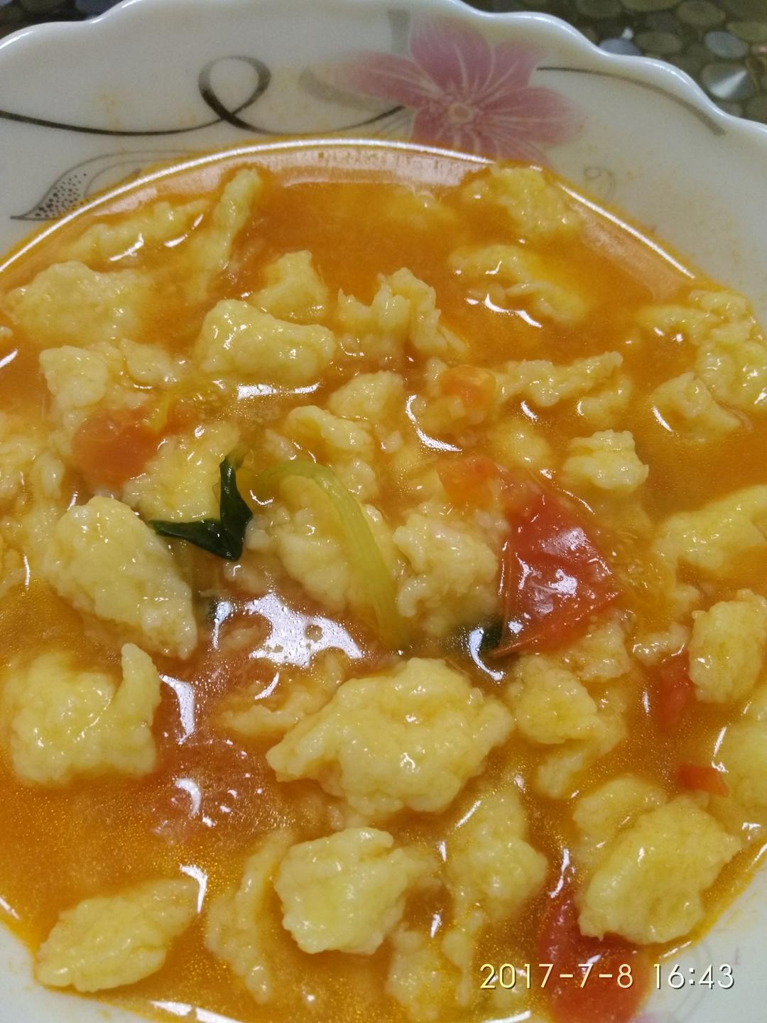 西红柿鸡蛋疙瘩汤