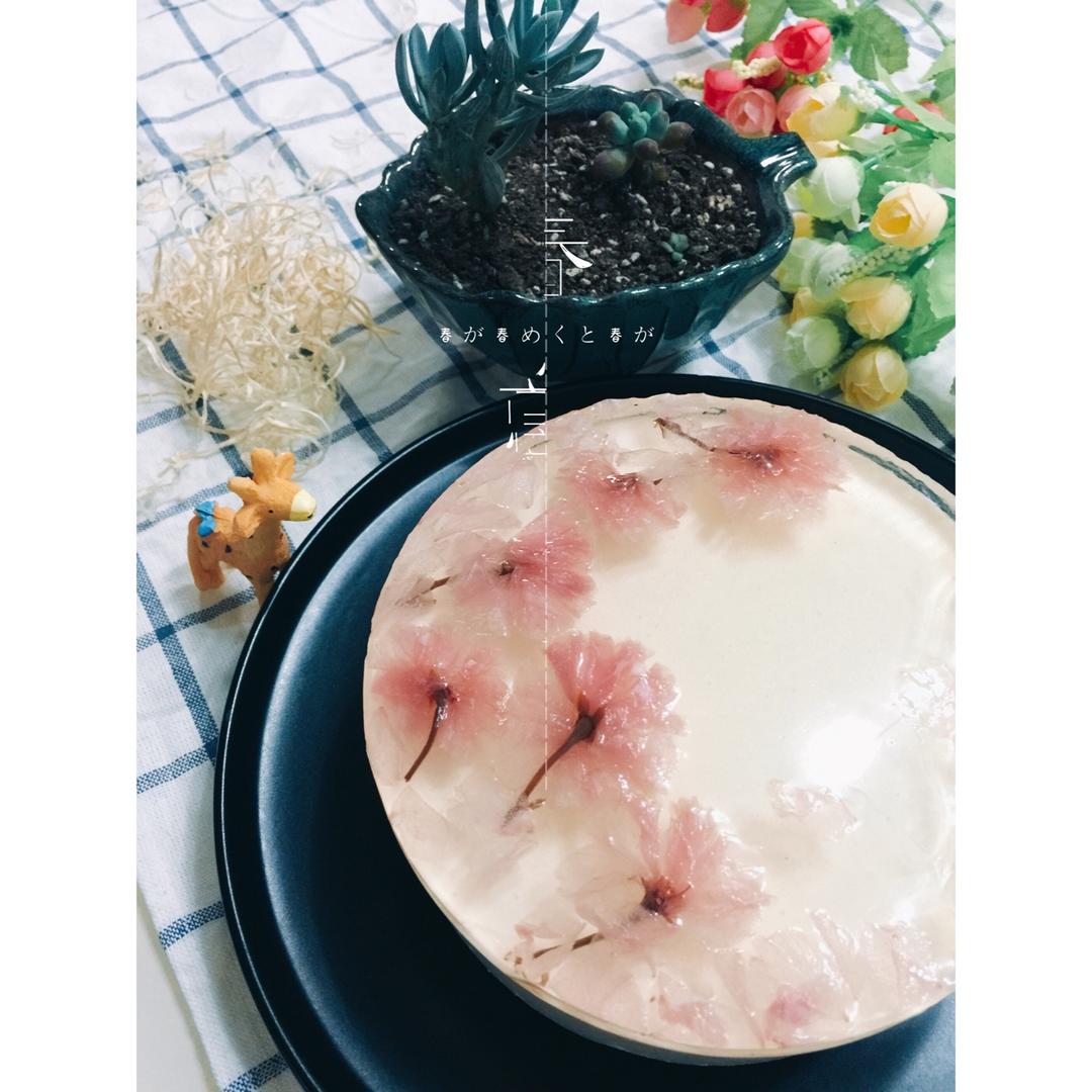 颜值爆表的樱花慕斯。（6寸圆模）