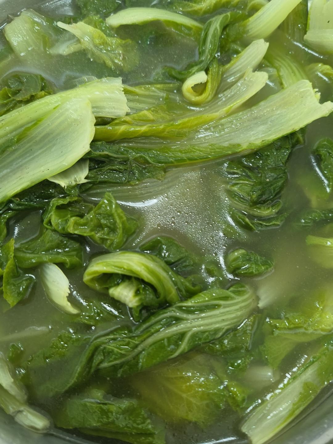 鸡汤小青菜的做法