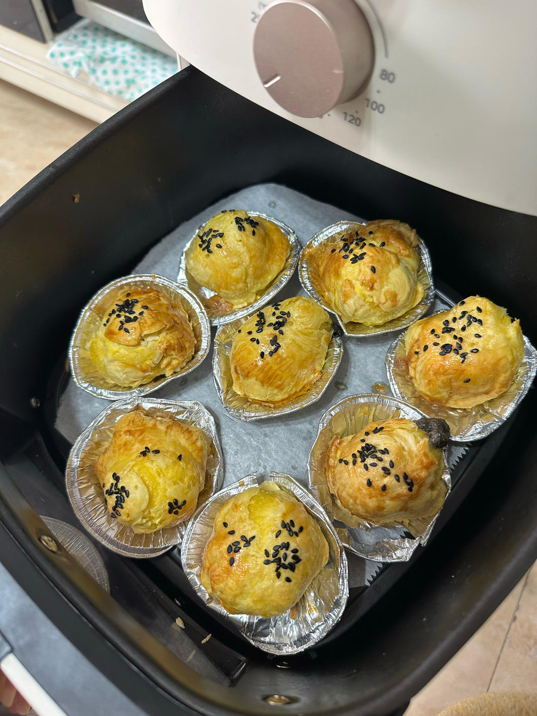有空气炸锅就能做的小点心「酥皮汤圆」蛋挞皮与汤圆的完美结合👍👍👍
