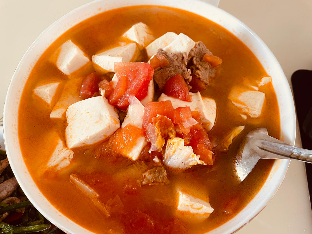 番茄牛肉豆腐汤这样做也太好喝了吧❗️❗️