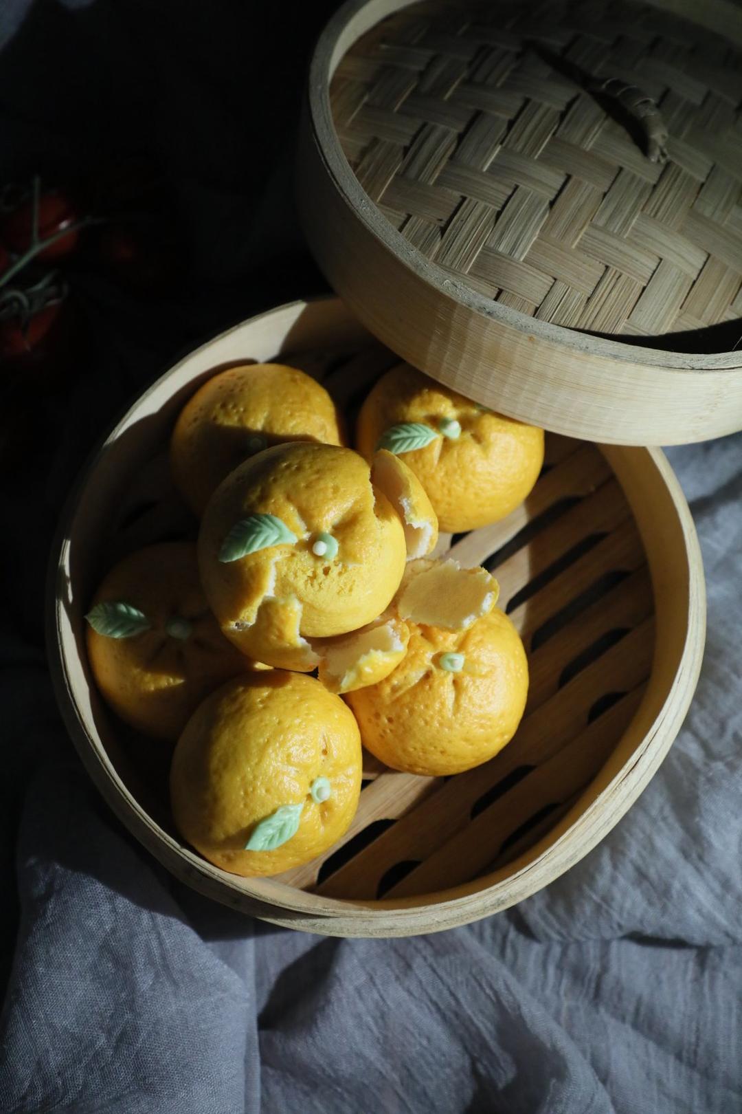 可剥皮的橘子🍊卡通果蔬仿真橘子造型馒头