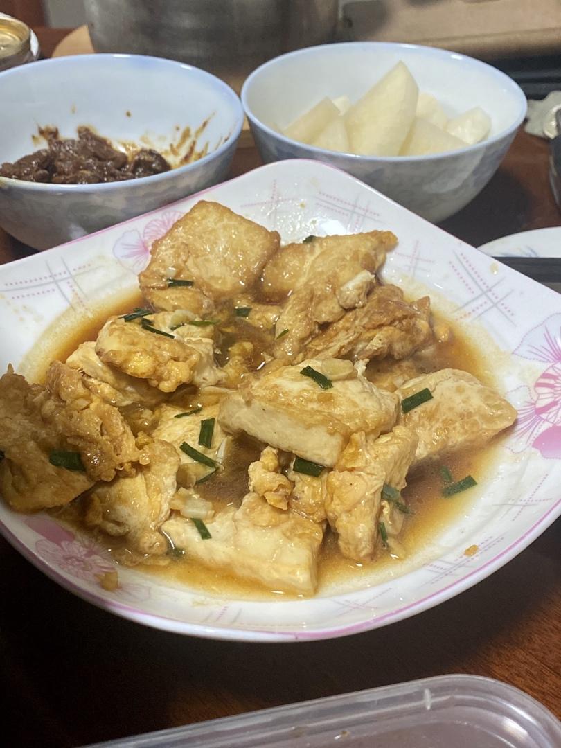 焖煎豆腐