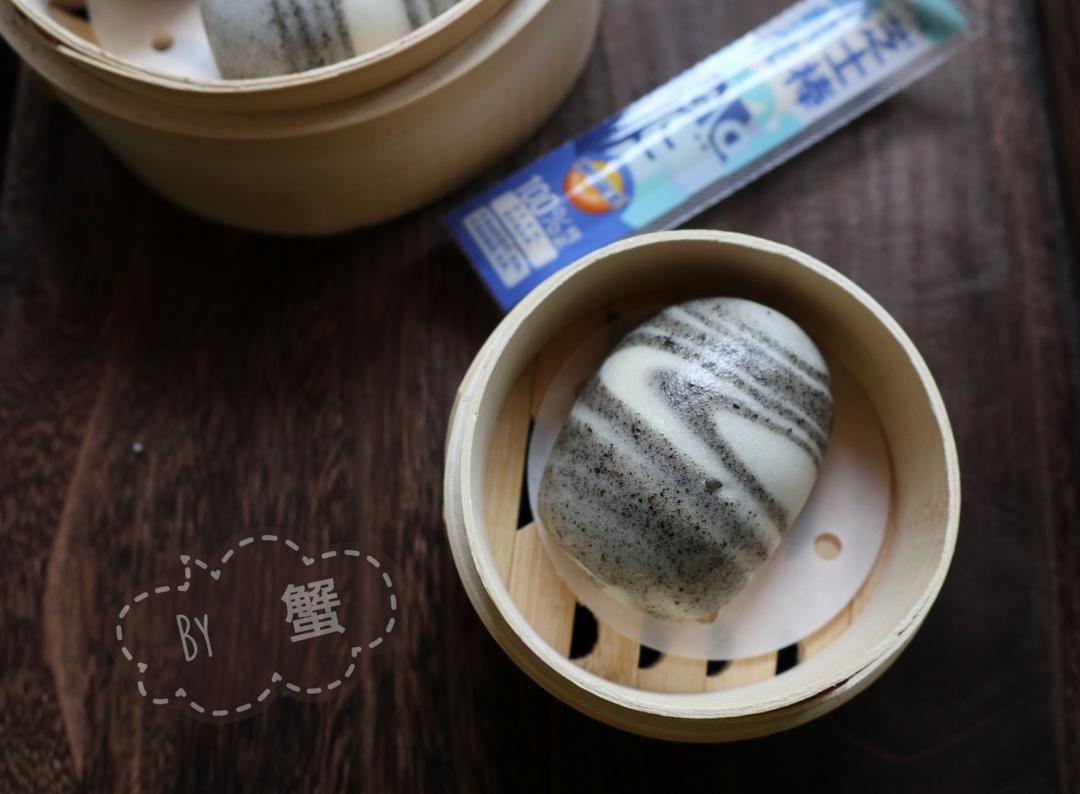 黑白双色大理石纹可拉丝的馒头卷儿的做法