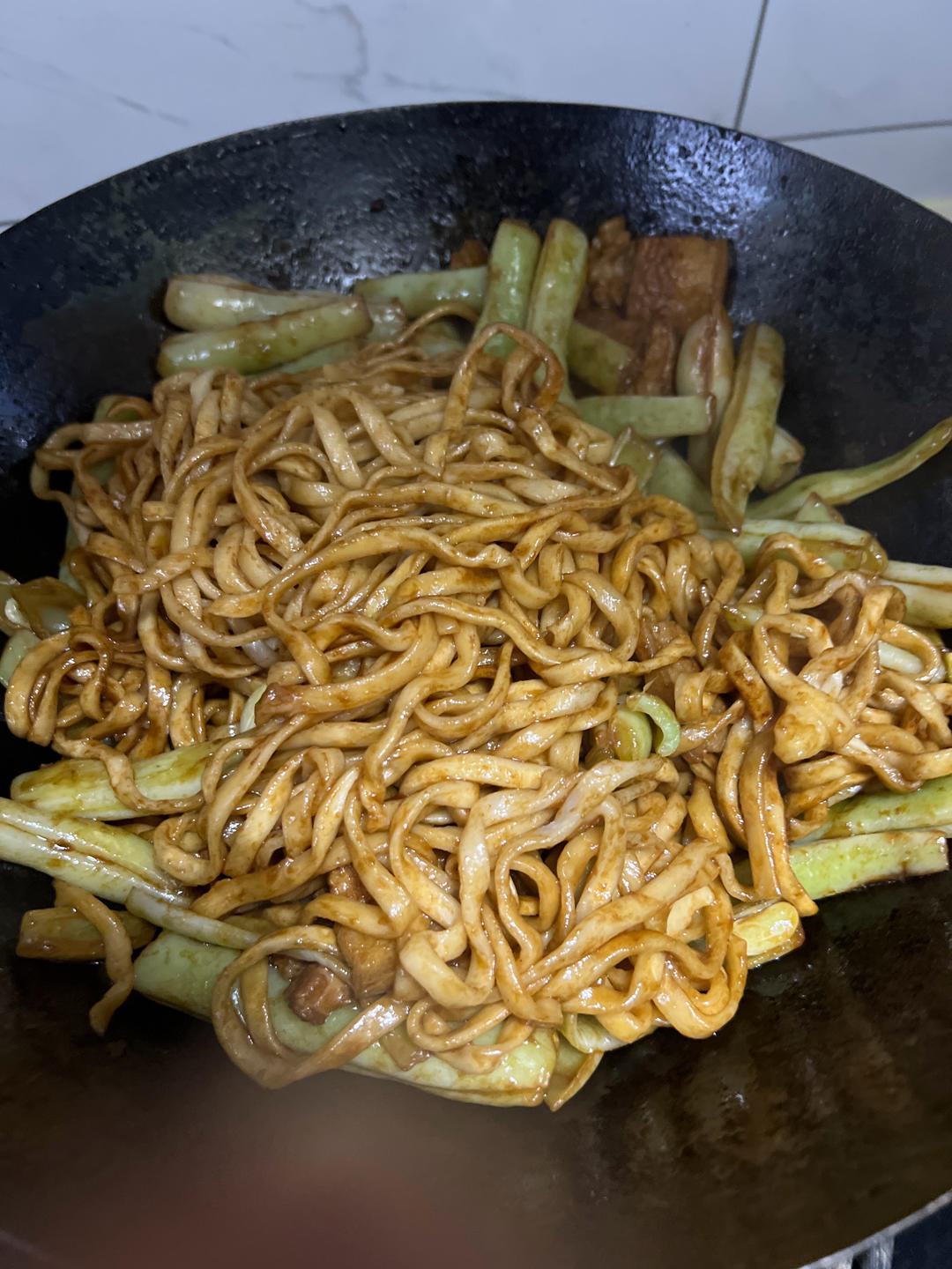 地道老北京扁豆焖面 豆角焖面 太好吃小心吃撑哦