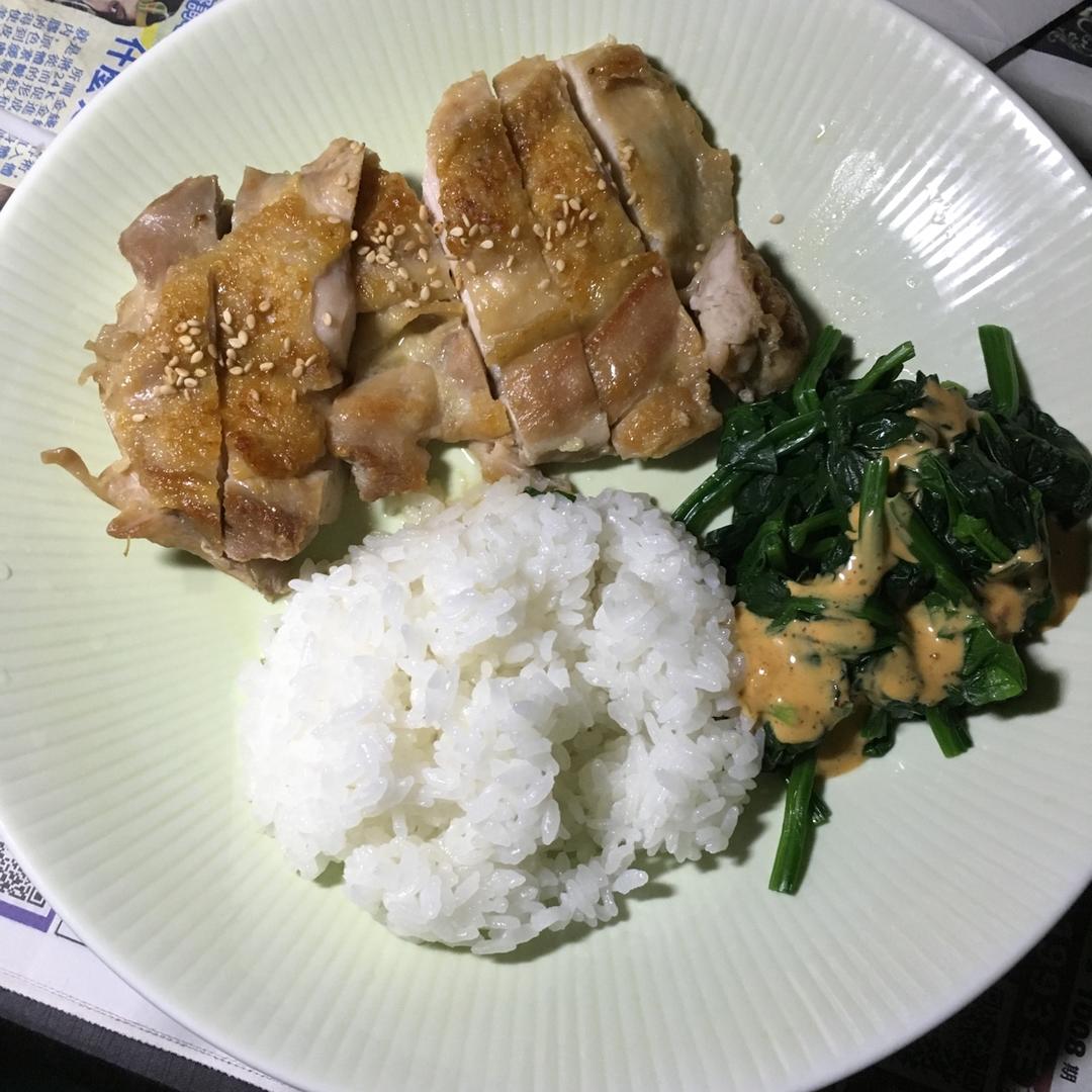 蒜香蜂蜜鸡腿饭