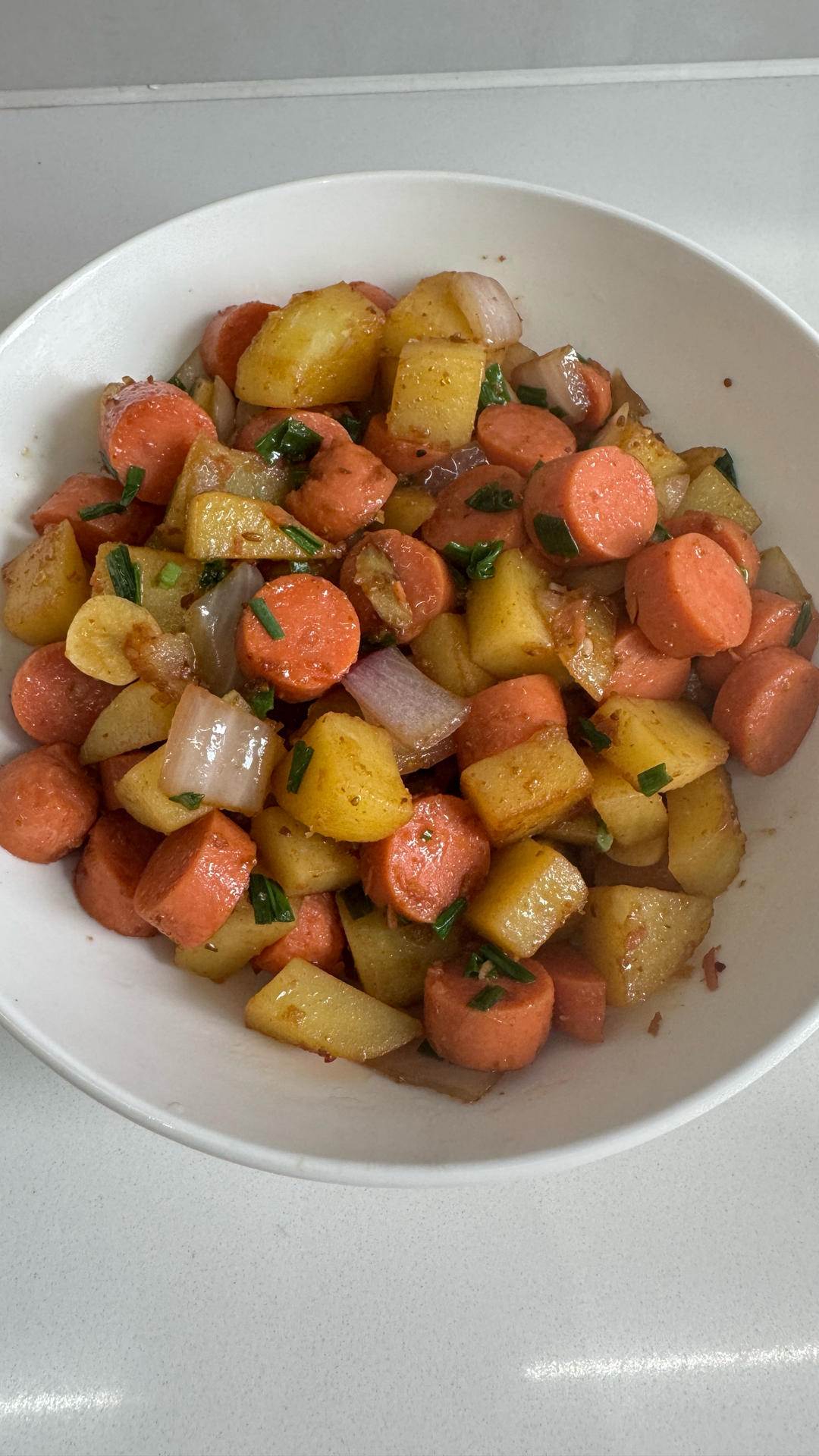 孜然土豆炒火腿丁