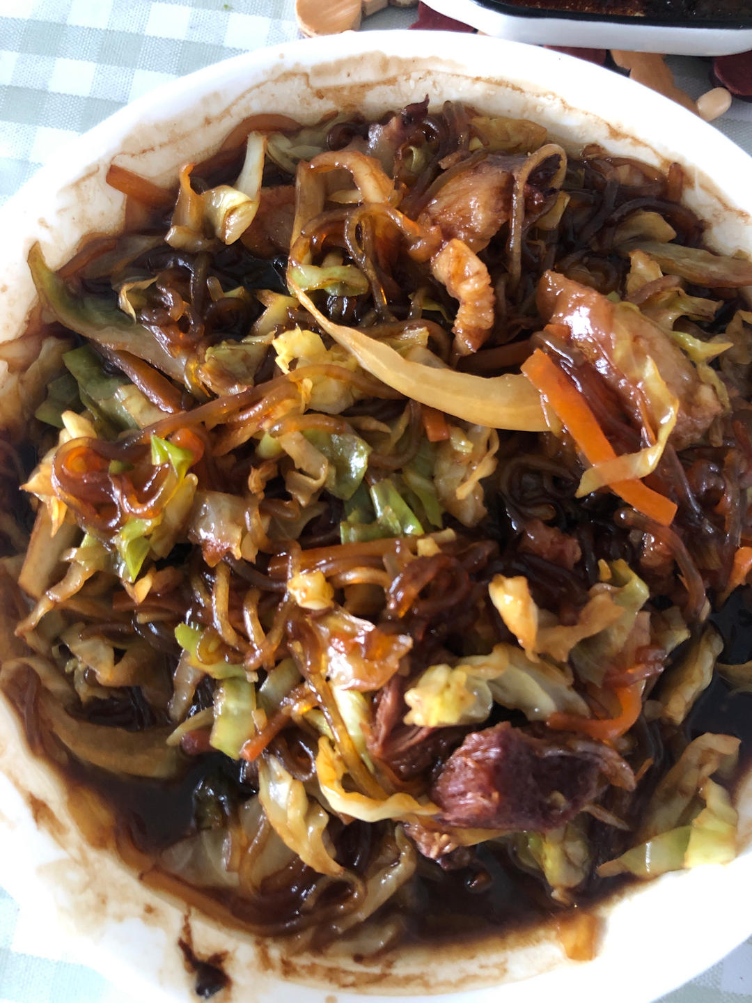 最近爱吃粉丝粉条～包菜炒粉丝