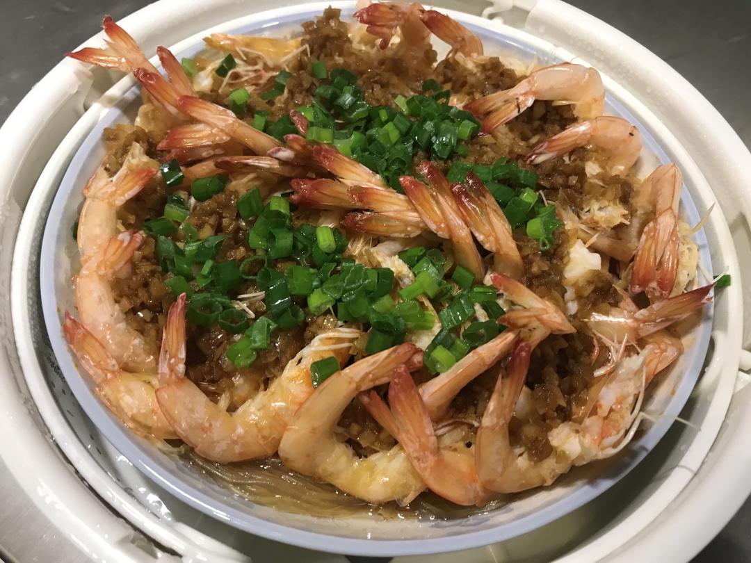 蒜蓉开边蒸虾