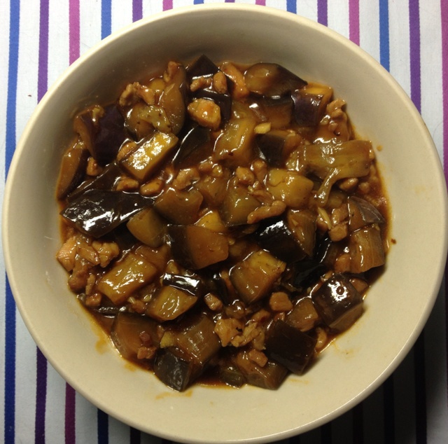 茄子肉丁打卤面