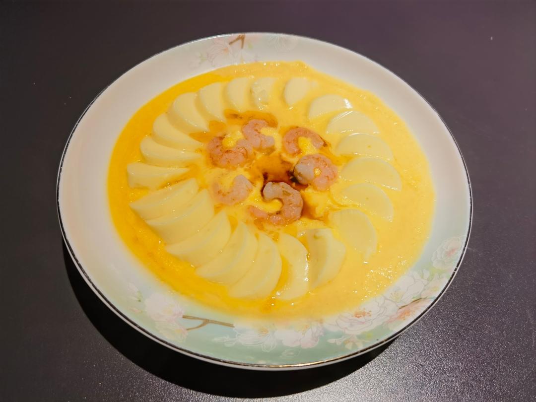 虾仁玉子豆腐蒸蛋/“蒸蒸日上”的年夜饭快手菜
