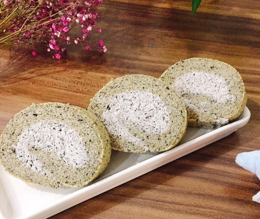 黑芝麻蛋糕卷~安安原创