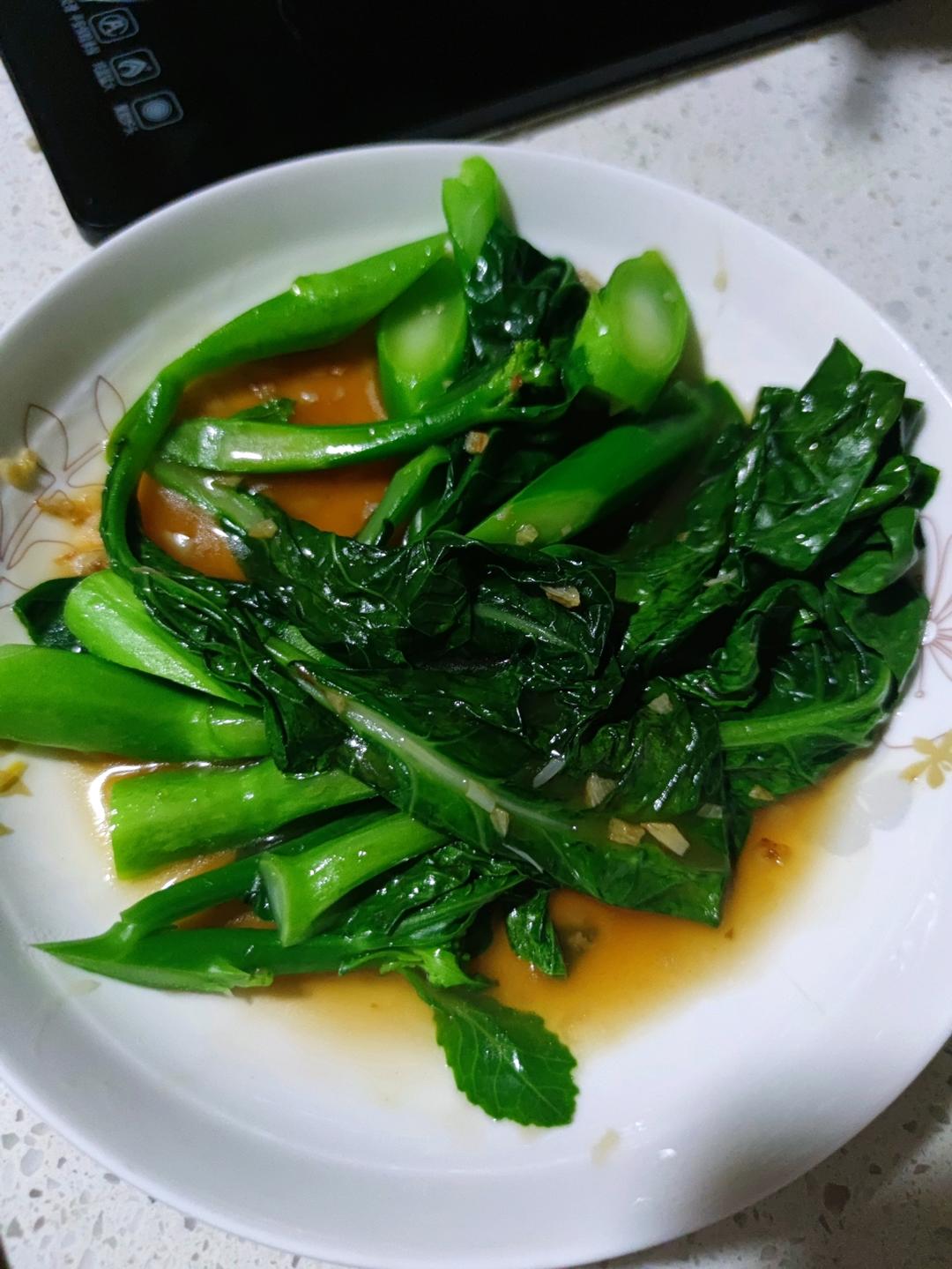 蚝油芥蓝，改刀后的比不改刀好吃百倍