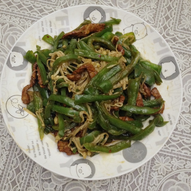 金针菇炒肉丝