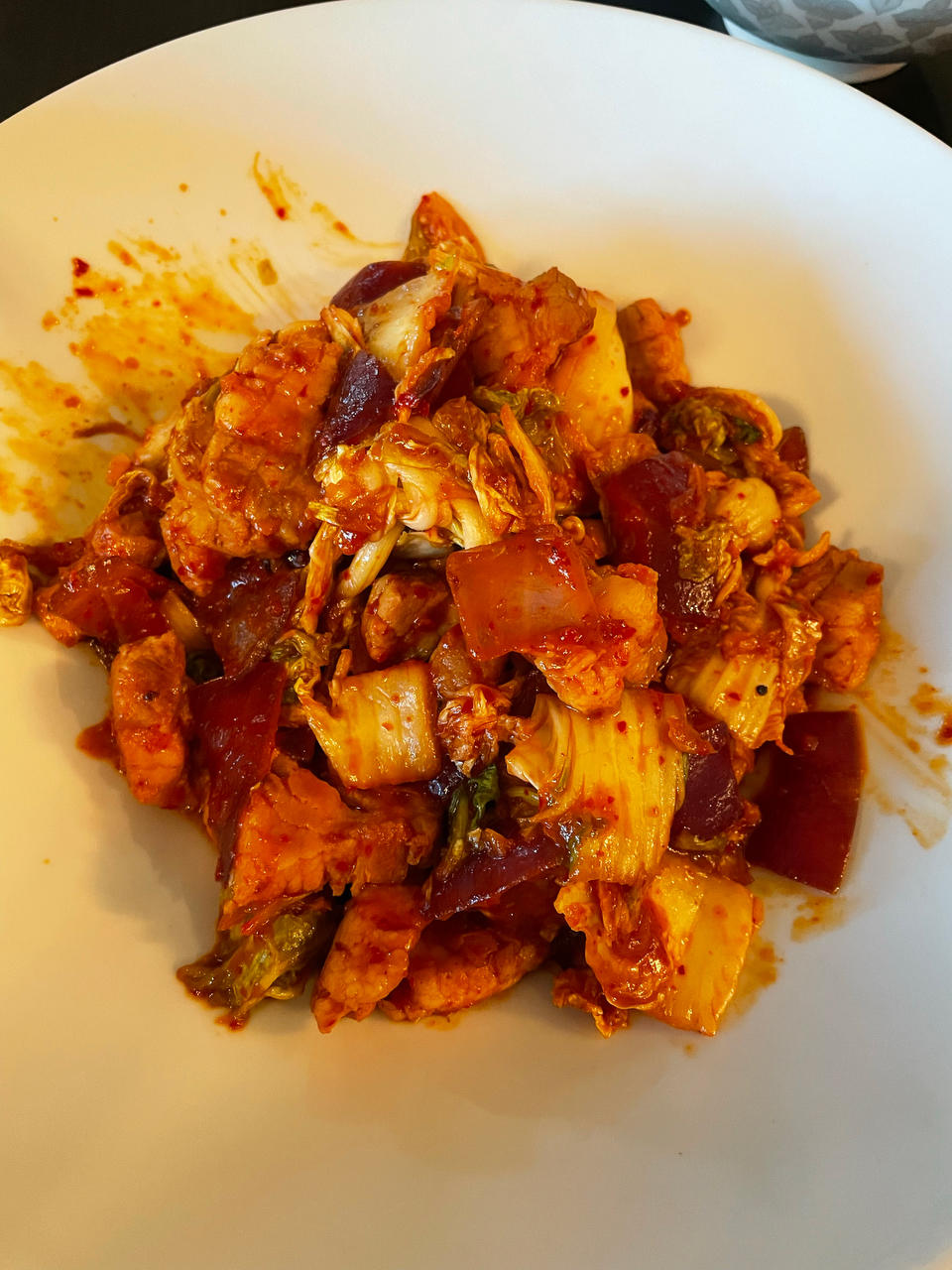 辣白菜炒五花肉