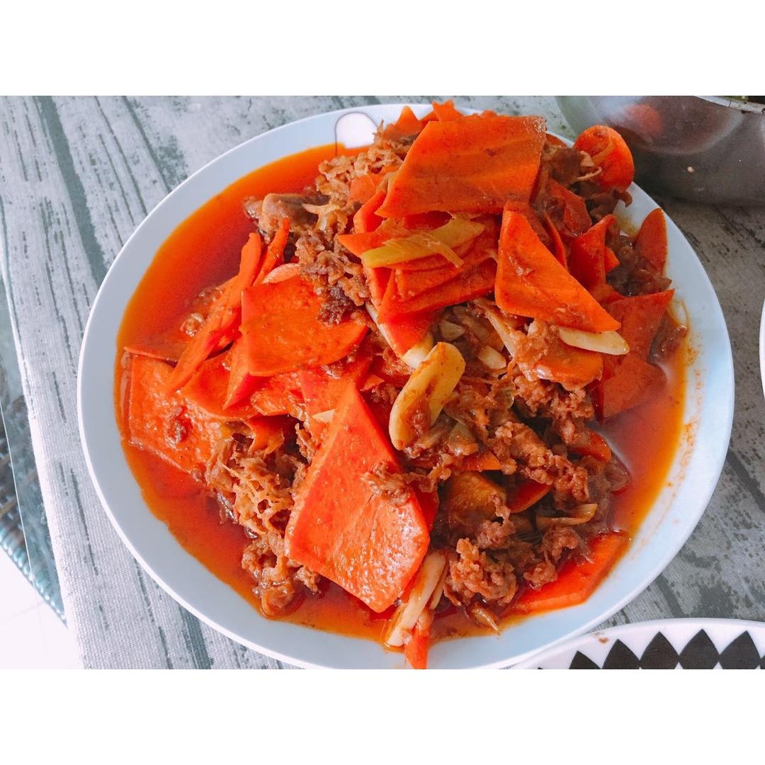 韩式葱爆肥牛 Korean Style Beef with Spring Onion