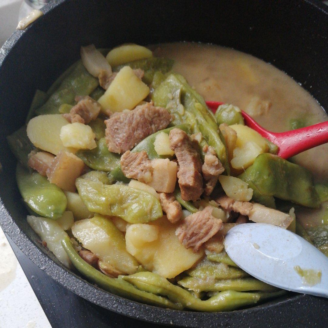 芳心6590做的油豆角炖肉一夫食堂版