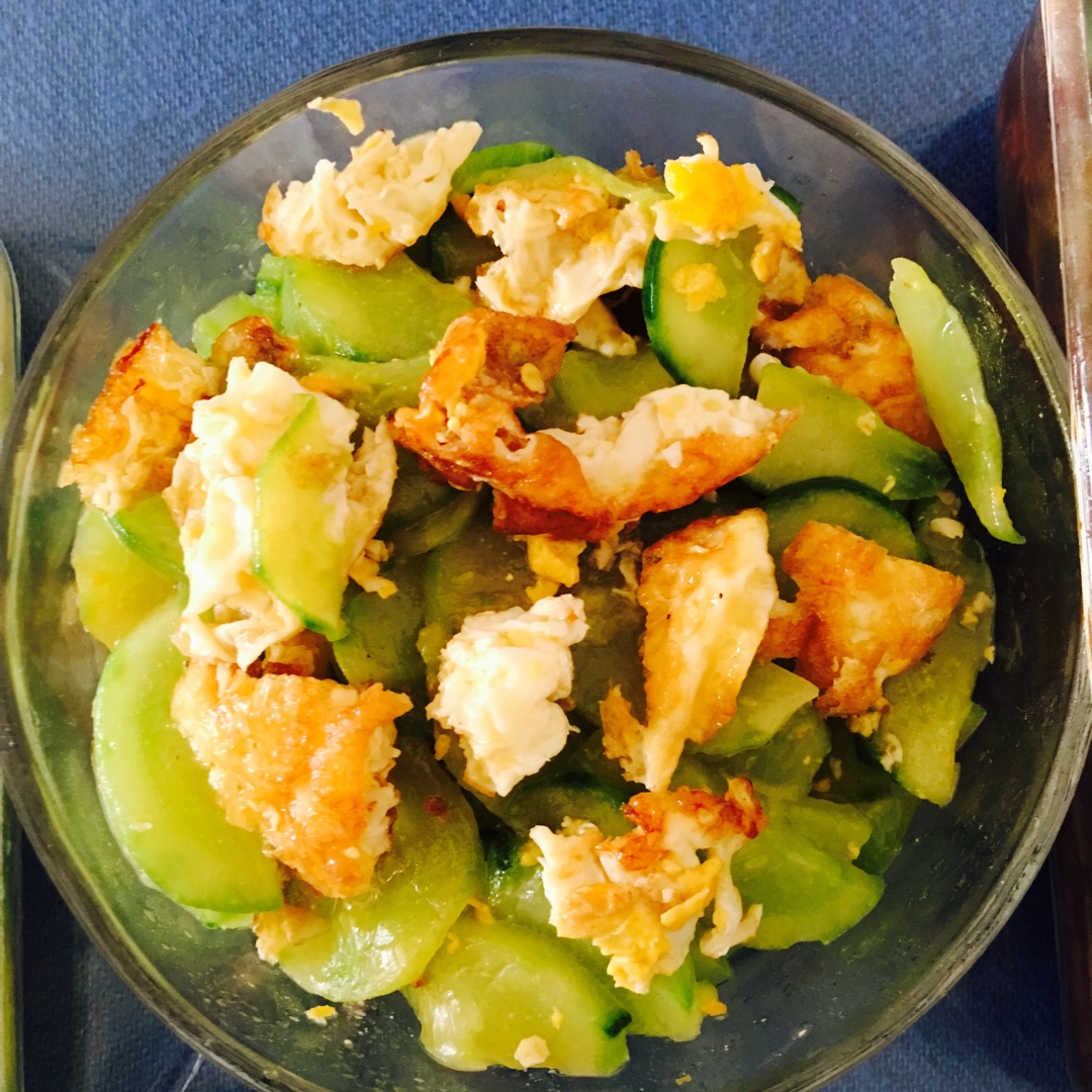 低卡减脂瘦身菜_ 黄瓜鸡蛋炒豆腐