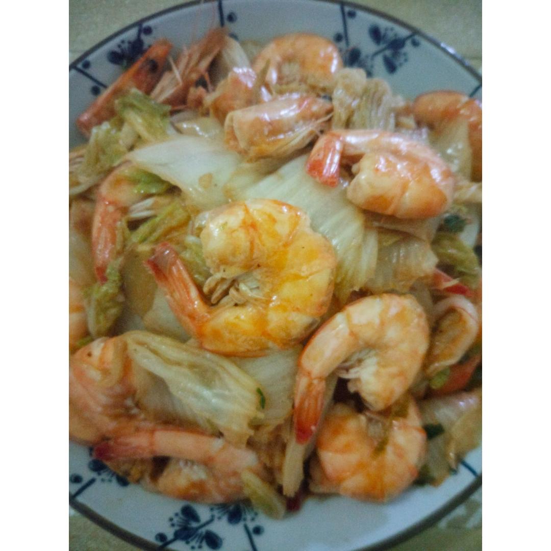 大虾炒白菜