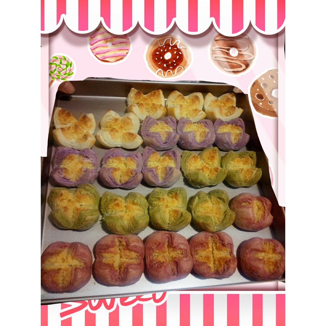 花开富贵之四种口味的椰蓉开口酥