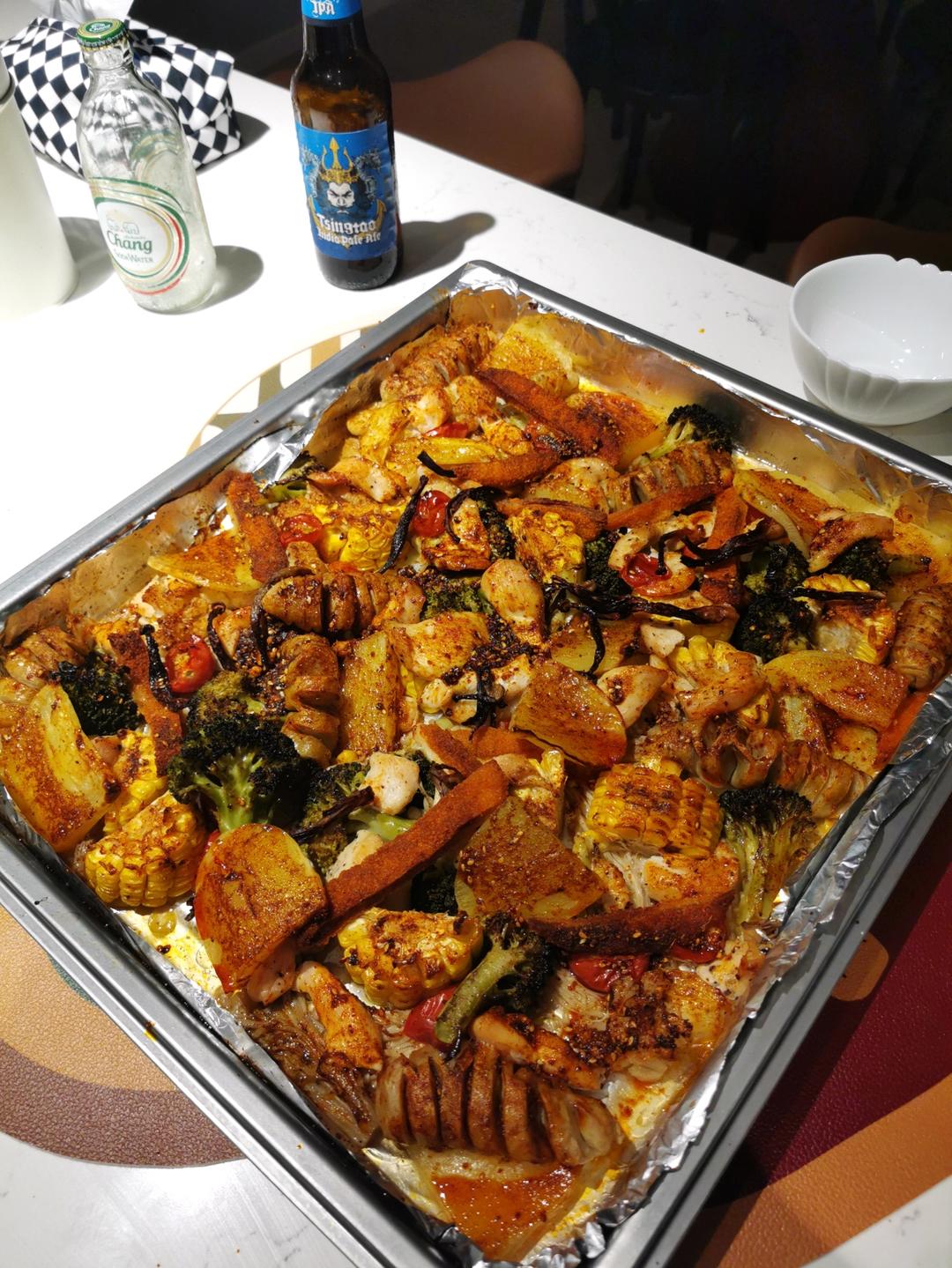 低脂鸡肉烤杂蔬——健康低卡一锅端