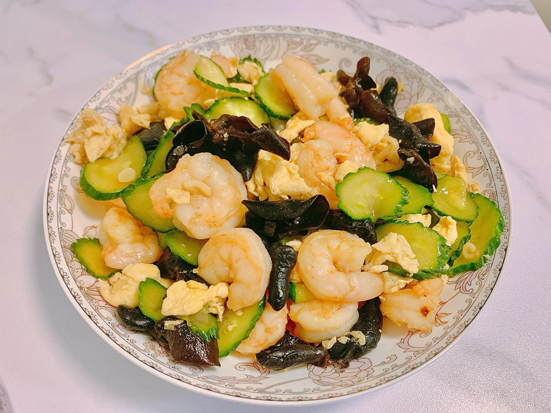 虾仁炒杂锦   什锦虾仁   黄瓜炒虾仁