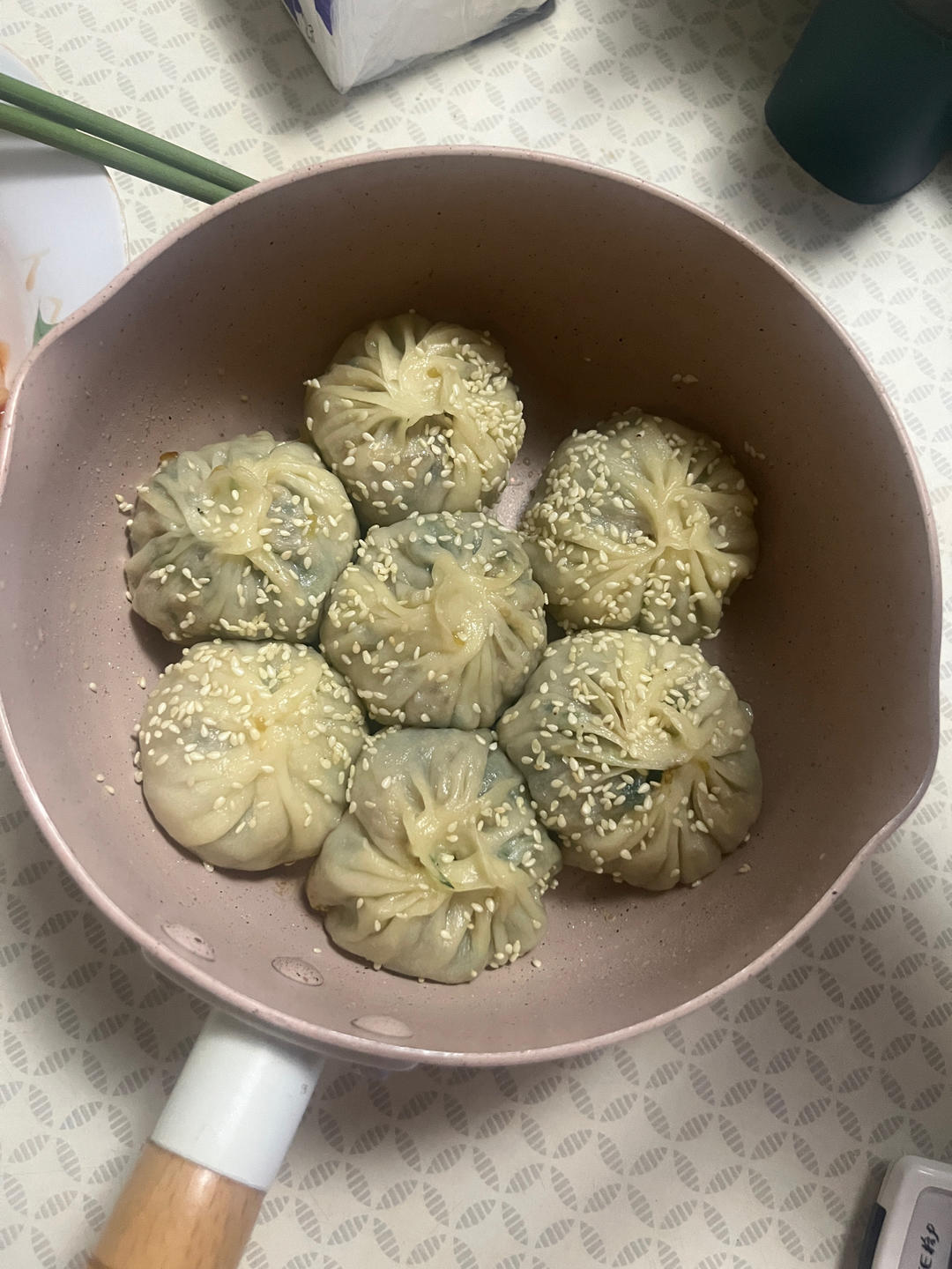 好吃又快手的薄皮素生煎（饺子皮版)
