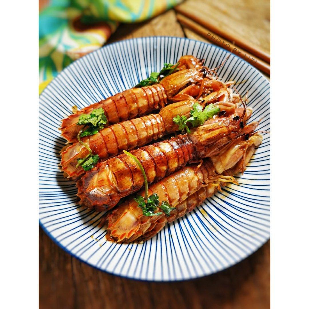 豆瓣酱炒皮皮虾