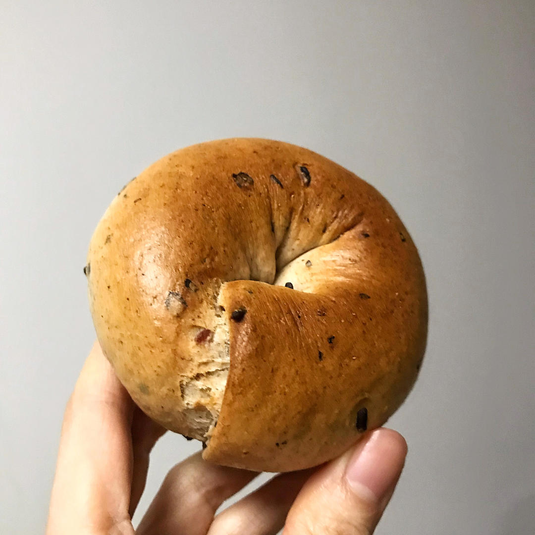 全麦紫米芝士贝果