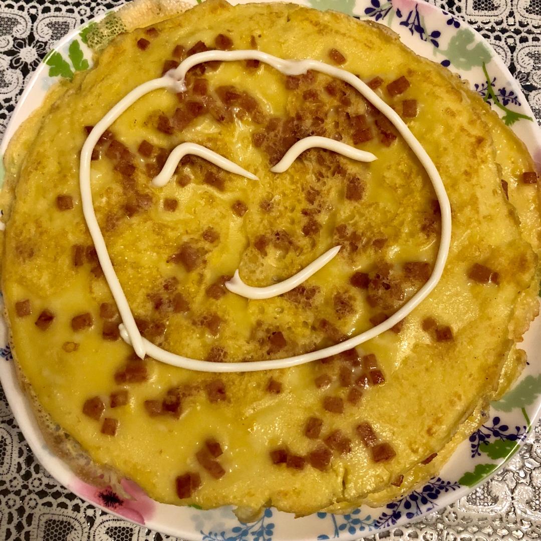 火腿肠葱花鸡蛋饼
