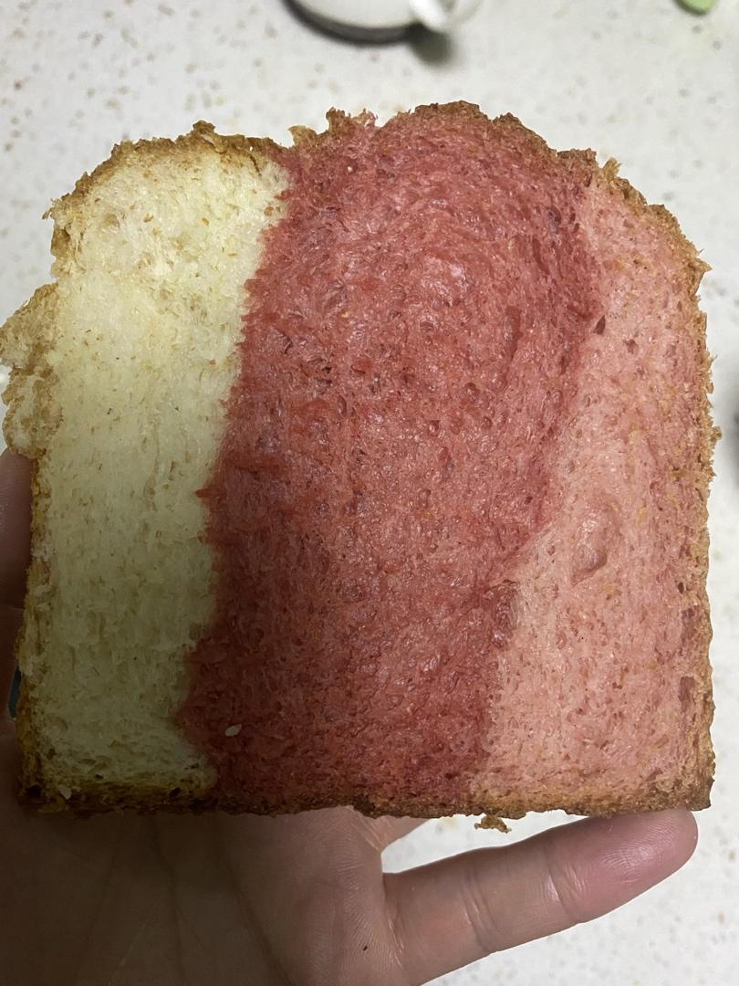 少女心爆棚～～超柔软绵绵的粉色渐变牛奶吐司