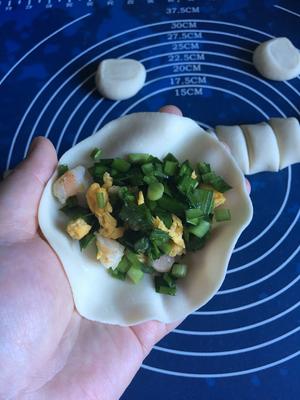 韭菜鸭蛋虾仁烫面蒸饺的做法 步骤9
