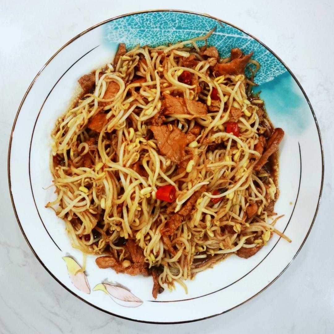 豆芽炒肉-拒绝出水