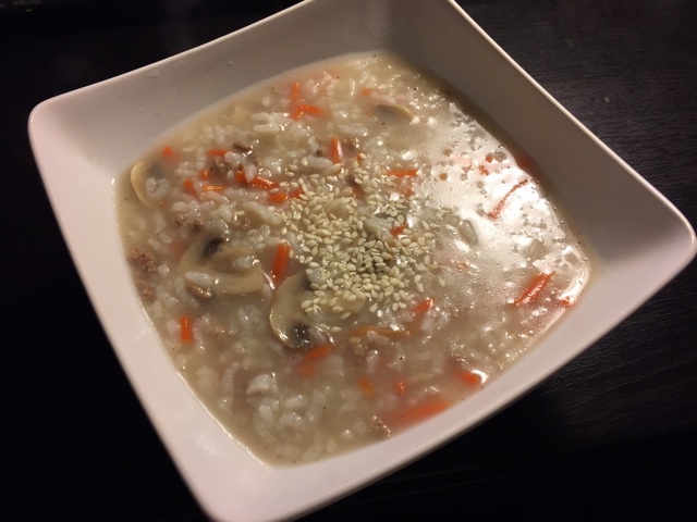 香菇菠菜瘦肉粥