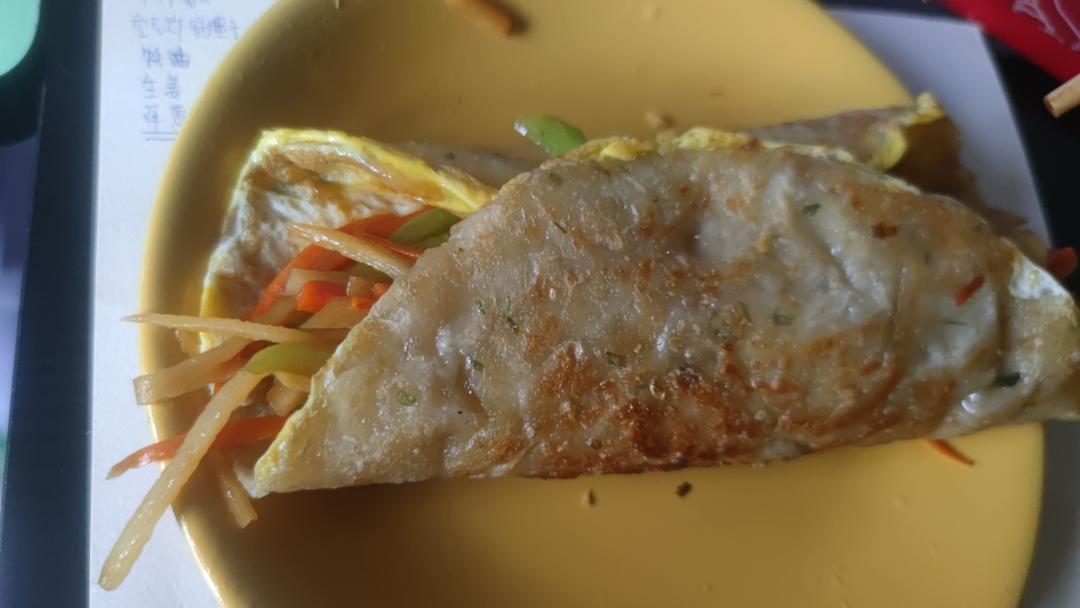 简单早餐土豆丝手抓饼