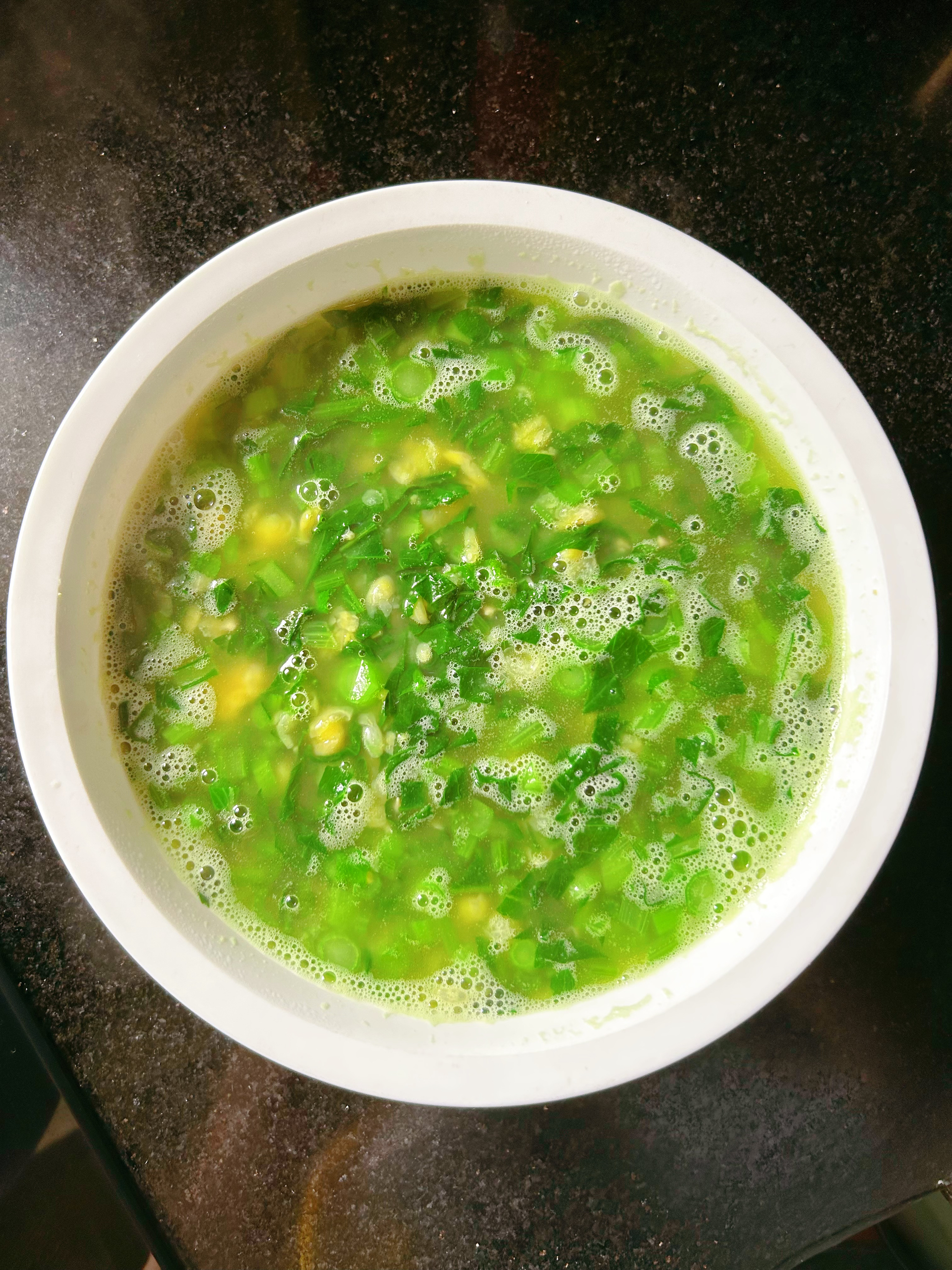 耙豌豆青菜汤