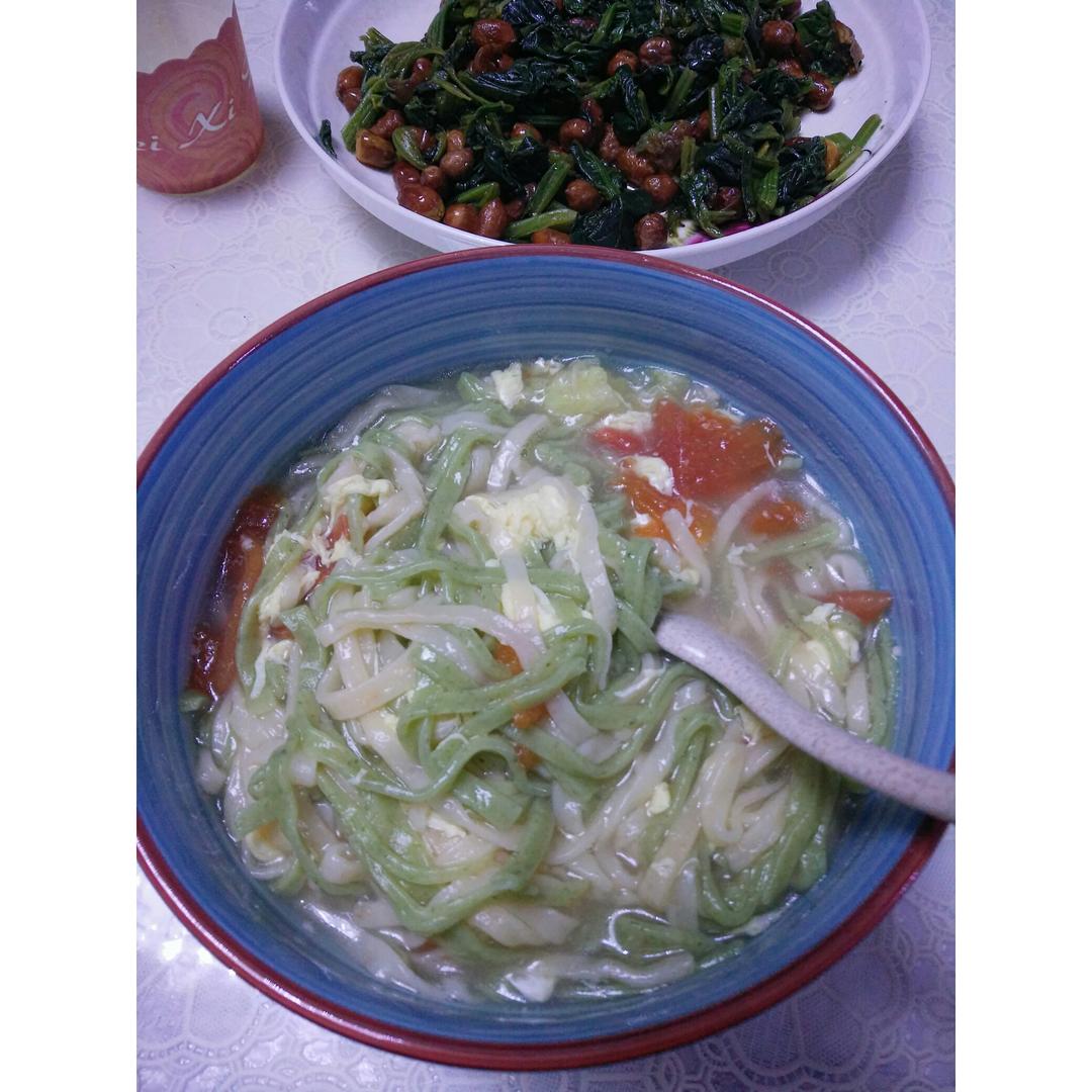 自制彩色手工面条/挂面