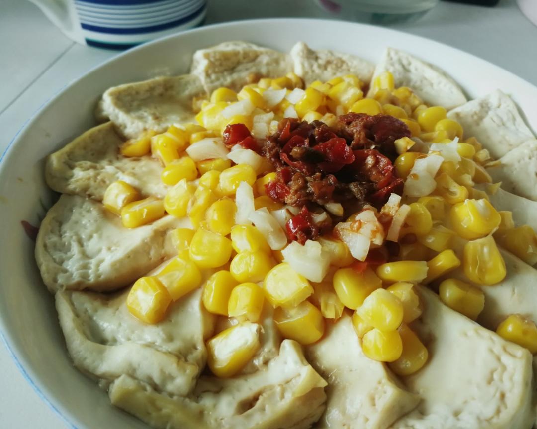 鱼香玉米蒸豆腐
