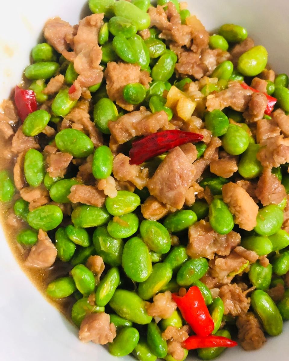 毛豆炒肉