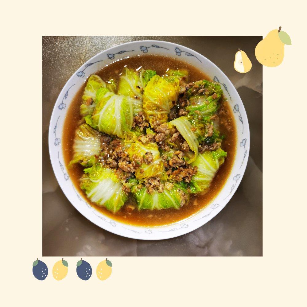 【肉酿白菜卷】大白菜吃不腻，做个酿菜上档次！
