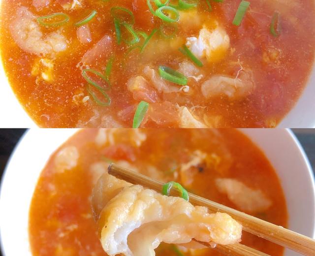 绉纱鱼腐配上番茄汤🍅的做法