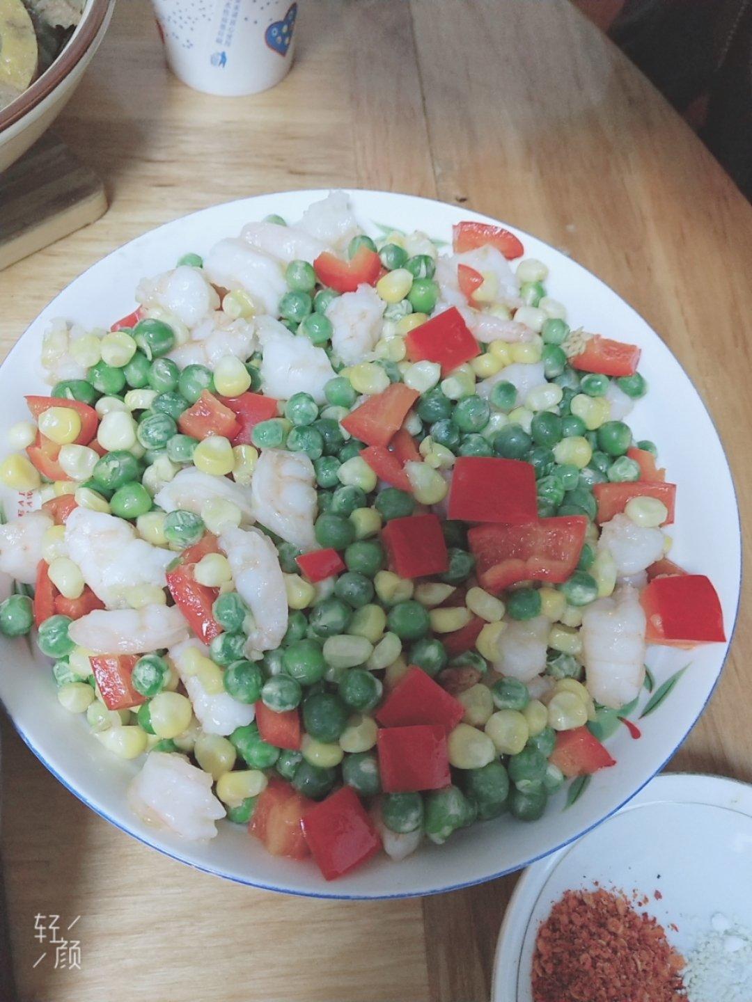 三色炒虾仁