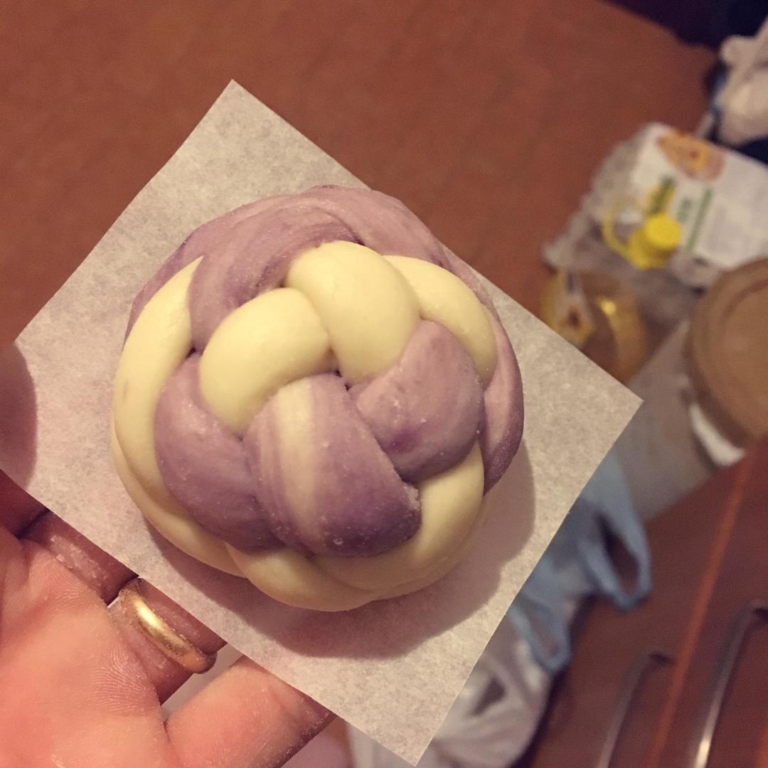 紫薯绣球馒头的做法
