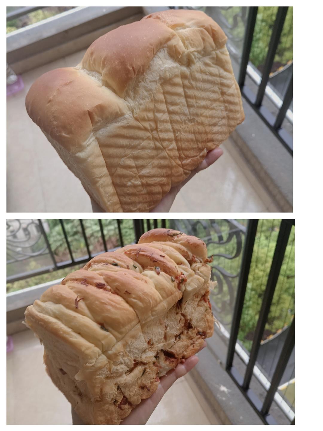 香葱肉松吐司的做法