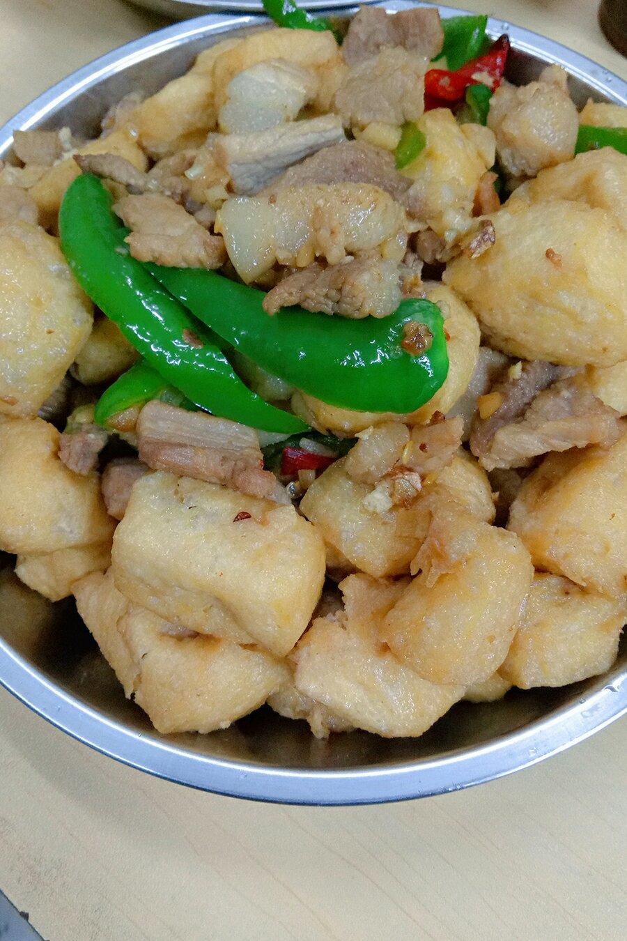 手机用户3025_d9z8做的豆腐泡炒肉片